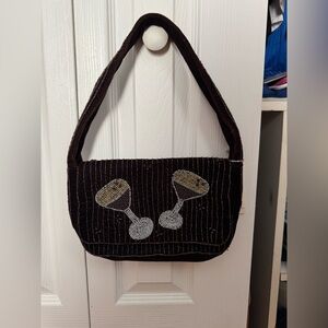 Beaded espresso martini shoulder bag
